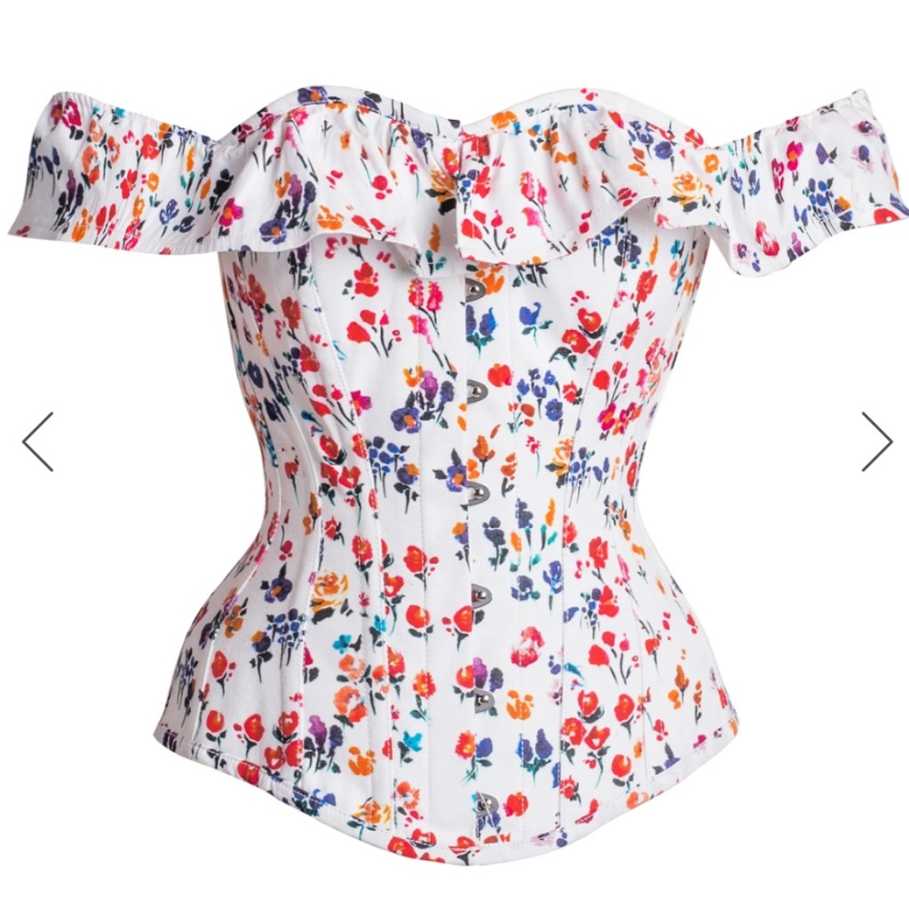 Size UK18 Corset Story Floral Ditsy Cotton Corset Top